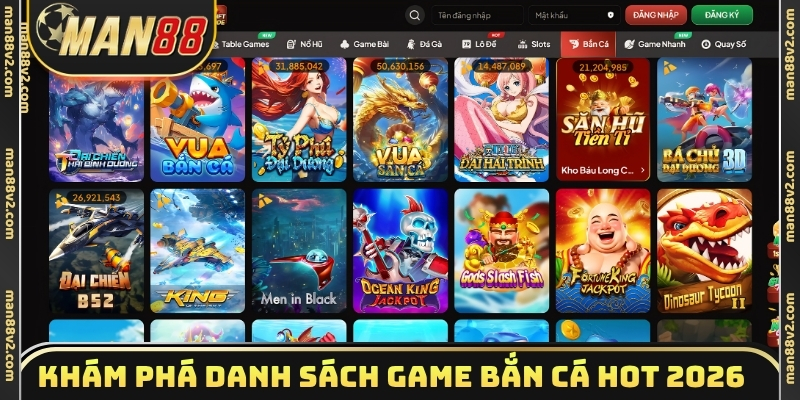 Khám phá danh sách game bắn cá hot 2026